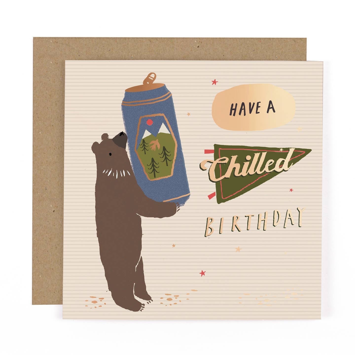Bear & Can Birthday Card