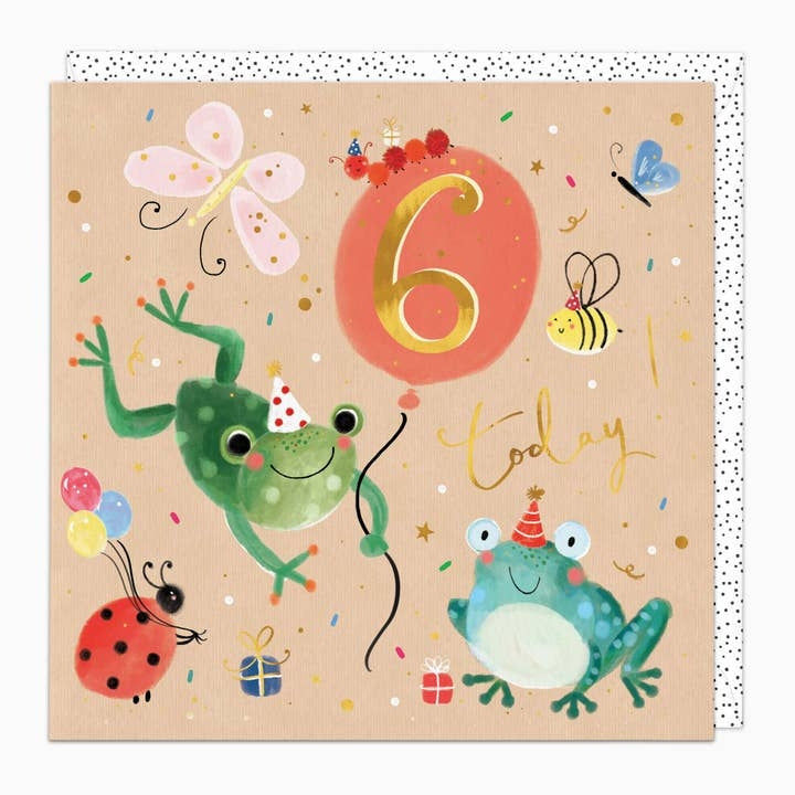 Froggy's 6th Birthday Age Birthday Card
