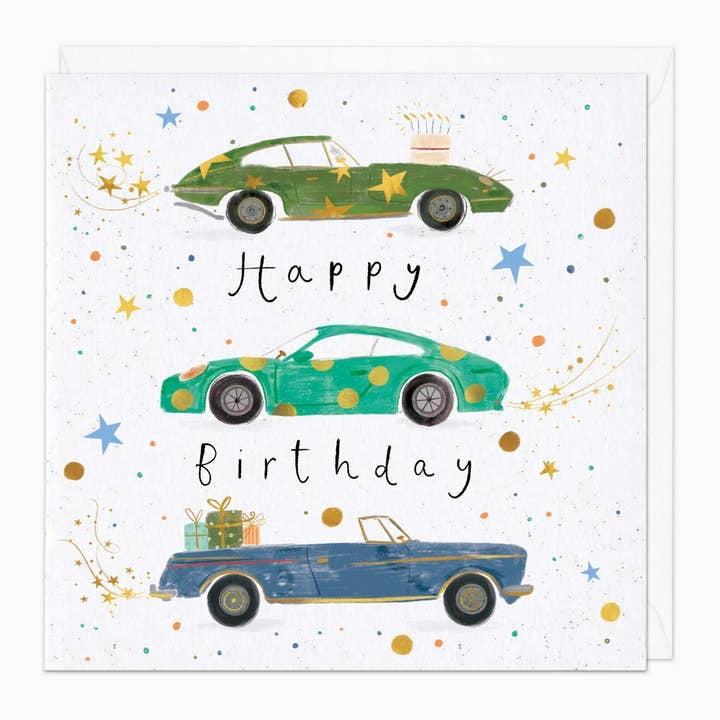 Sports Cars Birthday Card