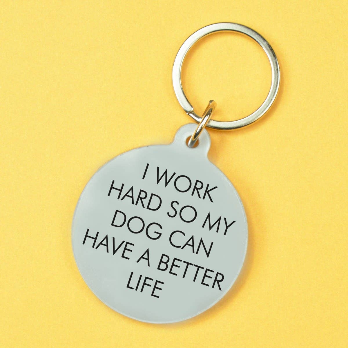 Work Hard Dog Keychain