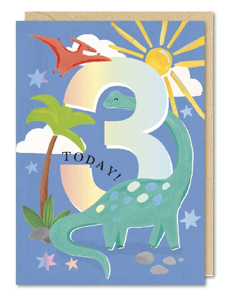 3rd Birthday Dino Age Birthday Card