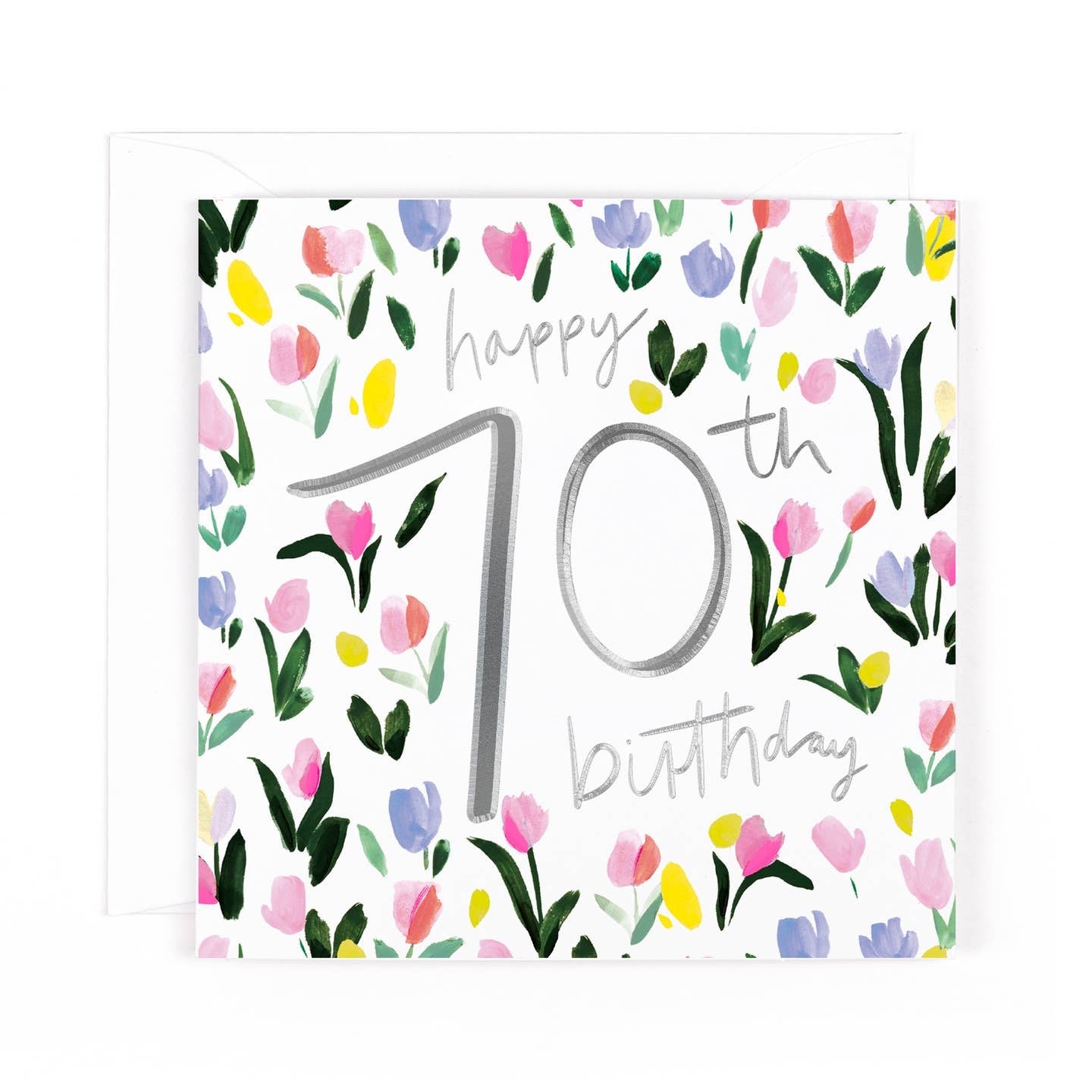 70th Floral Age Birthday Card