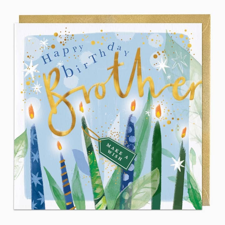 Candles Brother Birthday Relative Card