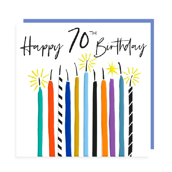70th Candles Age Birthday Card