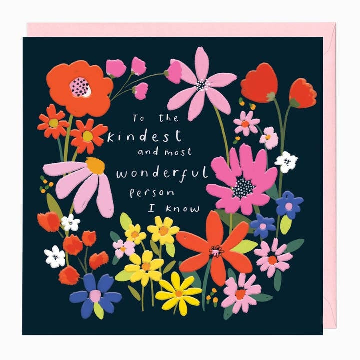 Navy Floral Birthday Card