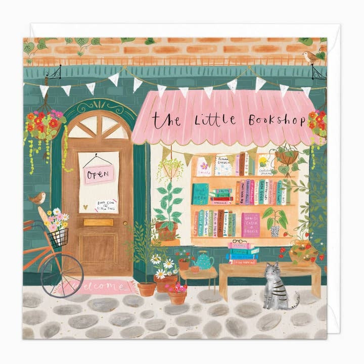 The Little Bookshop Blank Art Card