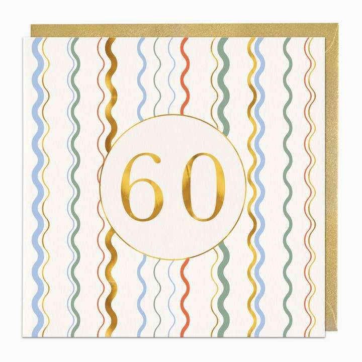 Stripey 60 Age Birthday Card