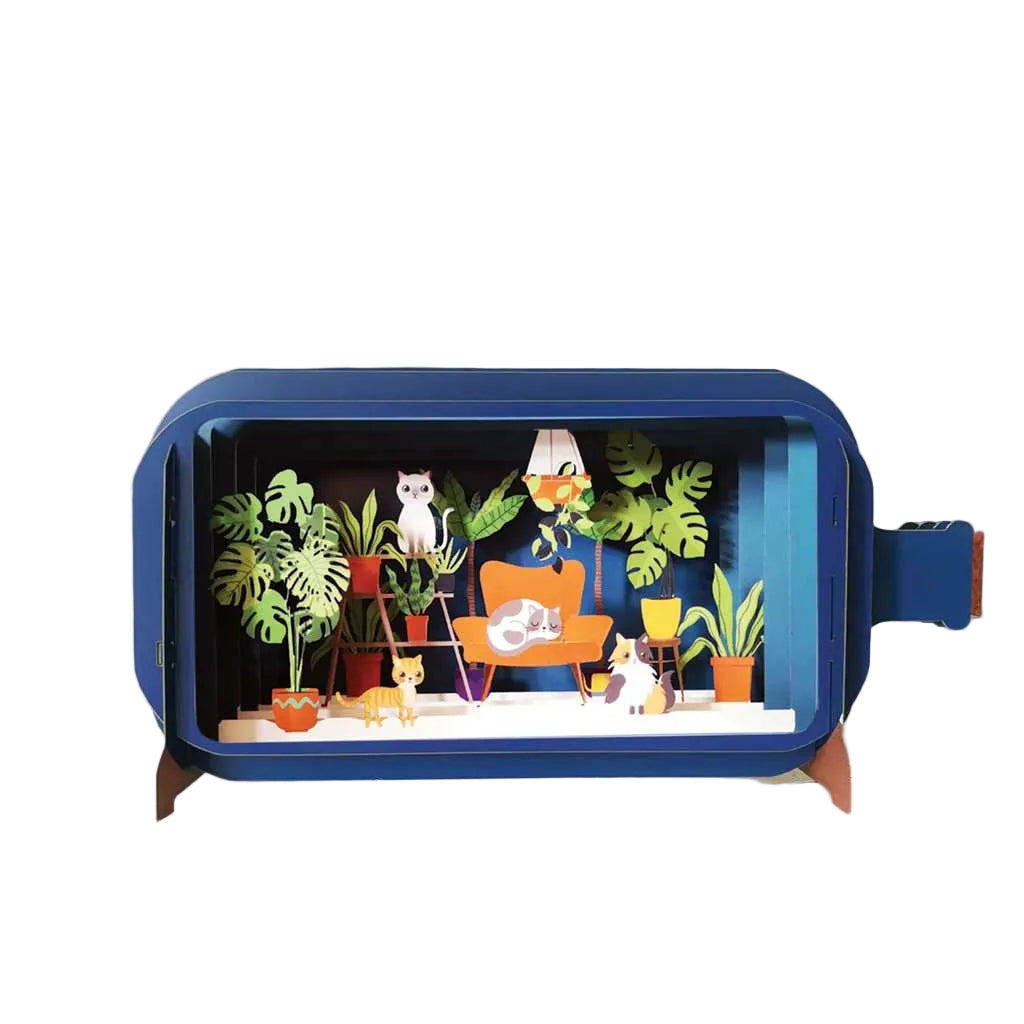 Cat Nap Message In A Bottle Pop Up Card