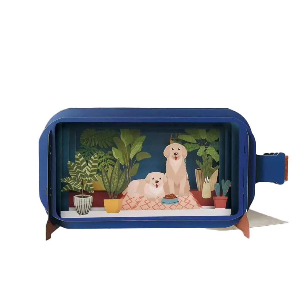 Dogs Message In A Bottle Pop Up Card