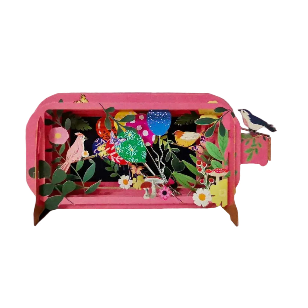 Garden Party Message In A Bottle Pop Up Card