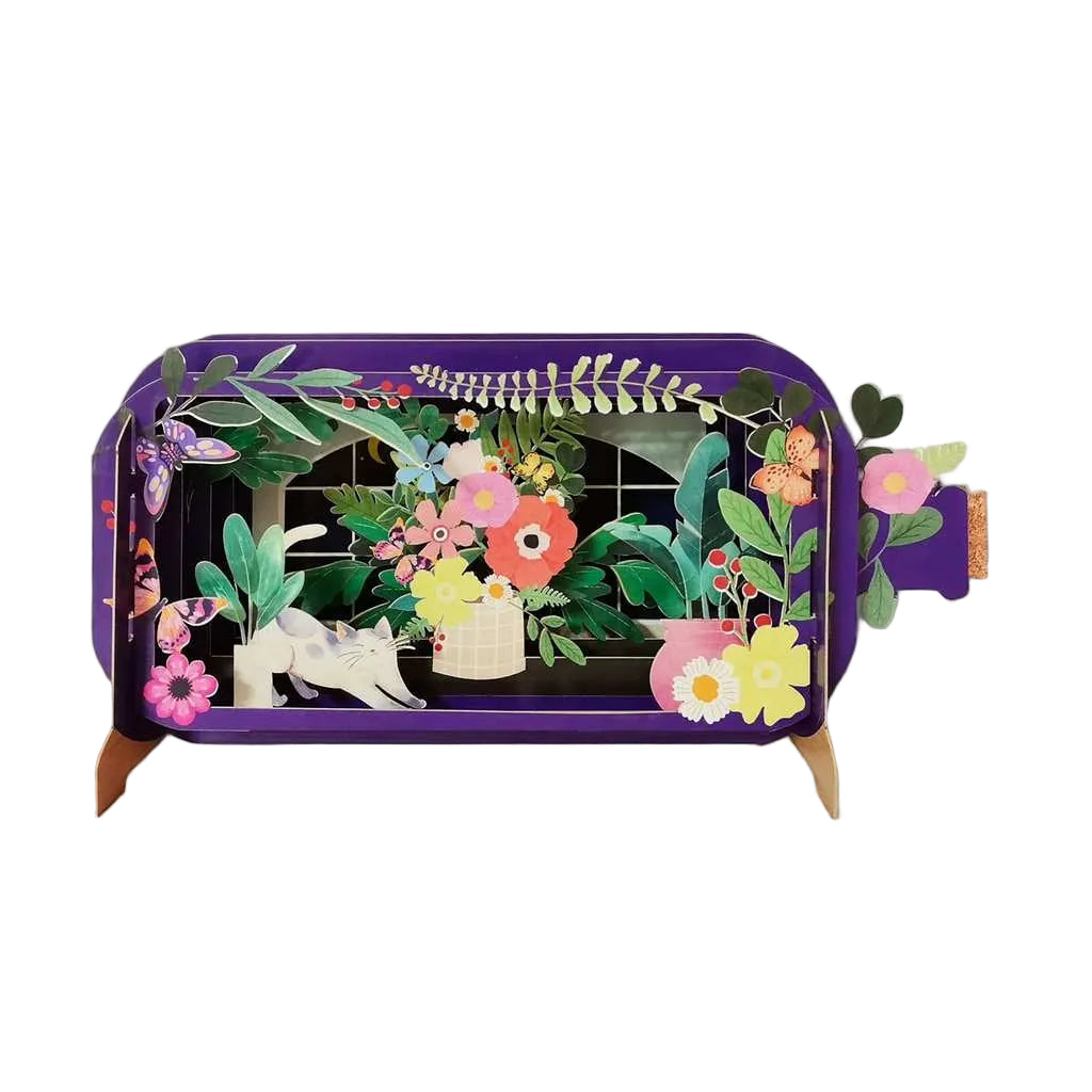 Window Flowers Message In A Bottle Pop Up Card