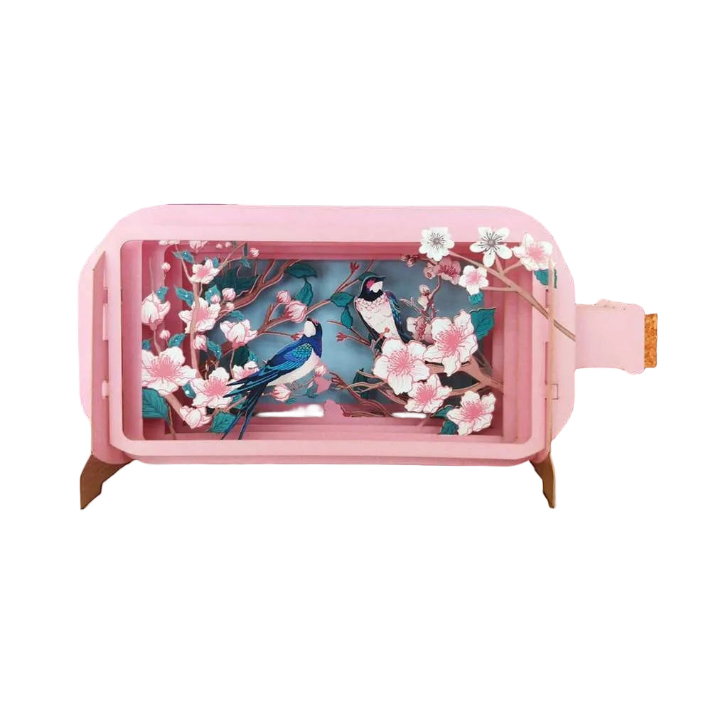 Cherry Blossom Birds Message In A Bottle Pop Up Card