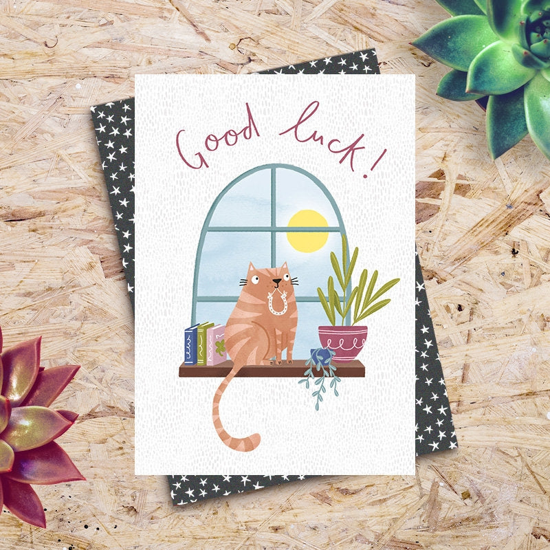 Meow Good Luck Card