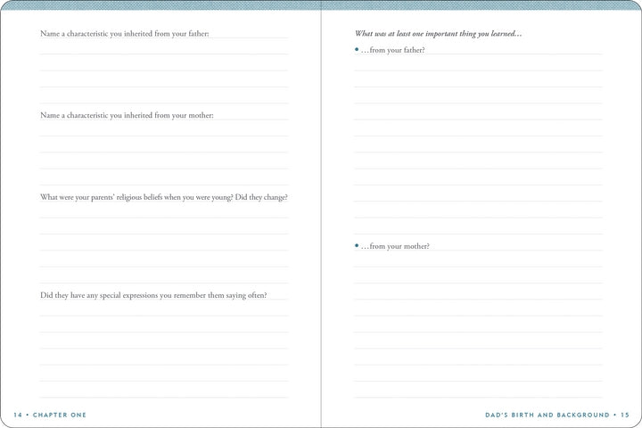 Dad's Story Keepsake Memory Journal