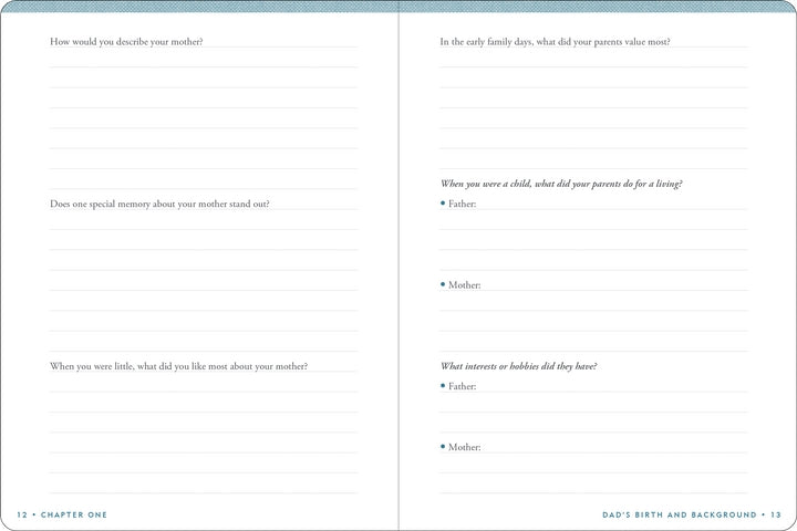 Dad's Story Keepsake Memory Journal