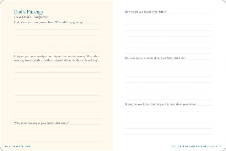 Dad's Story Keepsake Memory Journal