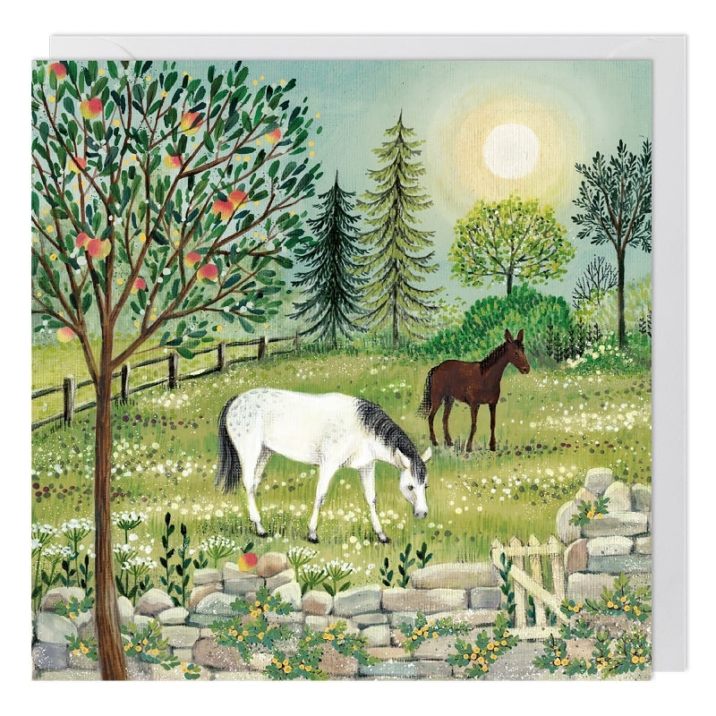 Horses Blank Art Card