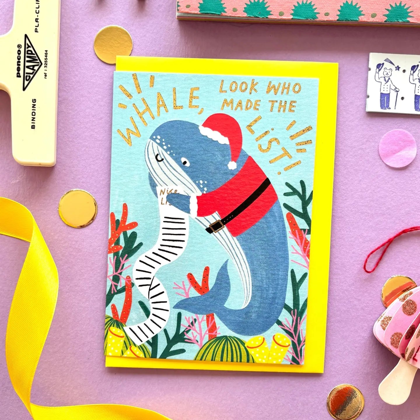 Funny Whale Christmas Card
