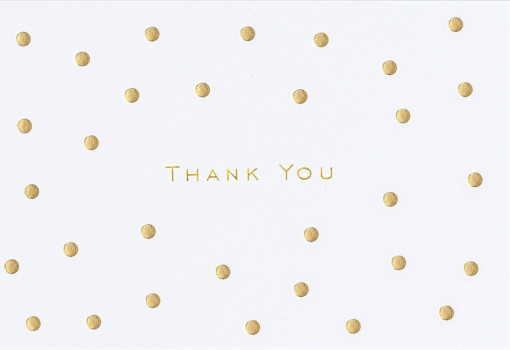 Gold Dots Thank You Notecards