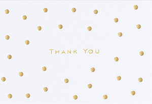 Gold Dots Thank You Notecards