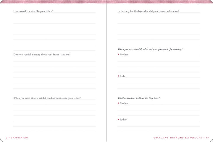 Grandma's Story Keepsake Memory Journal