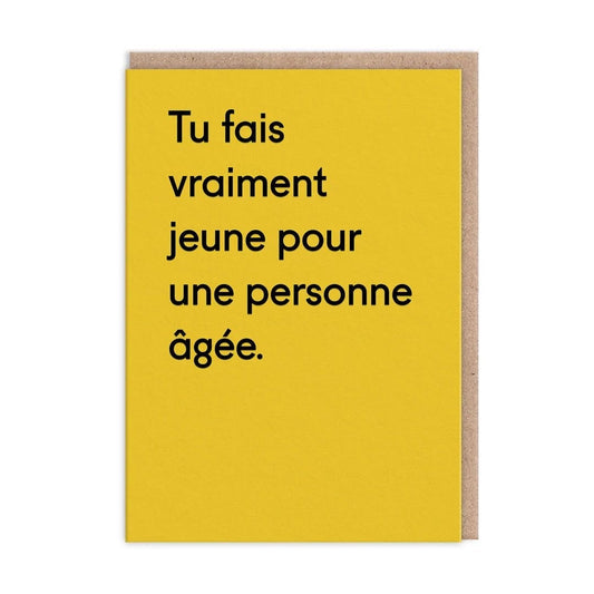 For An Old Person French Birthday Card