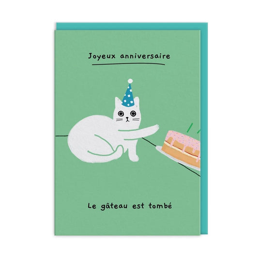 Your Cake Fell French Birthday Card