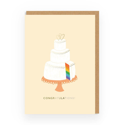 Rainbow Cake Wedding Card