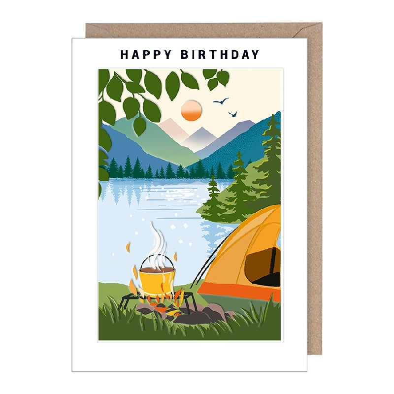 Sunset Camping Birthday Card