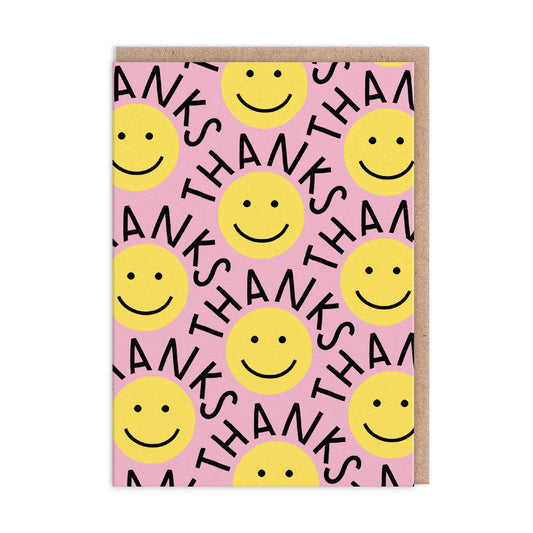 Yellow Smiley Thank You Card