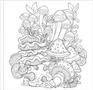 Mushrooms Colouring Book