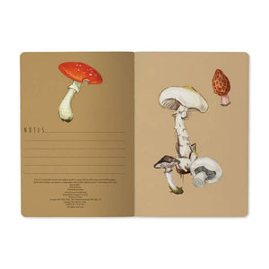 Mushrooms On White Small Lined Notebook