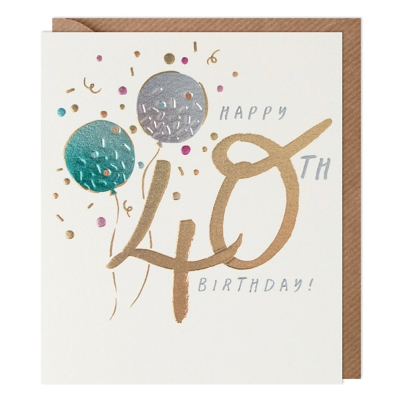 40th Balloons Age Birthday Card
