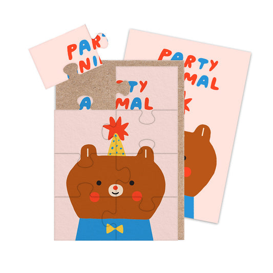 Party Animal Puzzle Birthday Card