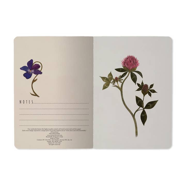 Symmetrical Flora Small Lined Notebook