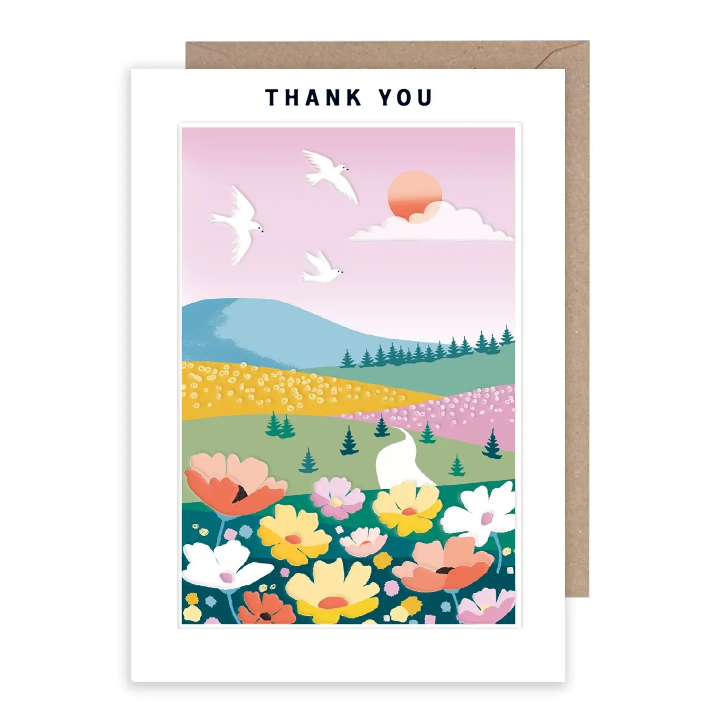Field Of Flowers Thank You Card