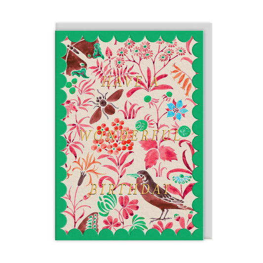 Voysey Wildlife Birthday Card