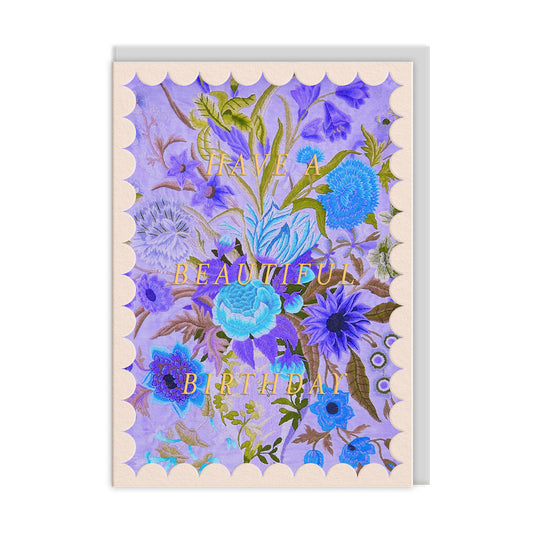 Purple & Blue Floral Birthday Card