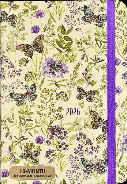 Peter Pauper 2026 16-month Agenda | Amethyst Butterflies