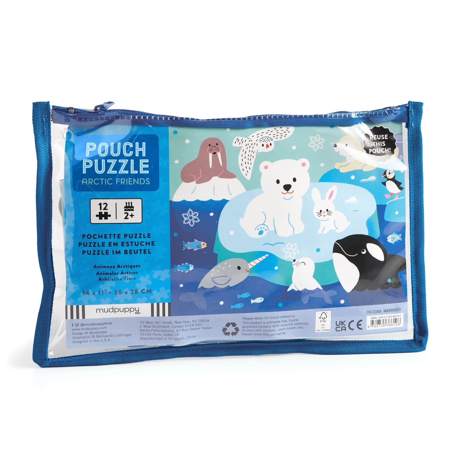 Mudpuppy 12 Piece Pouch Puzzle | Arctic Friends