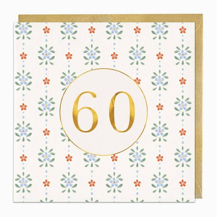 Floral 60 Age Birthday Card