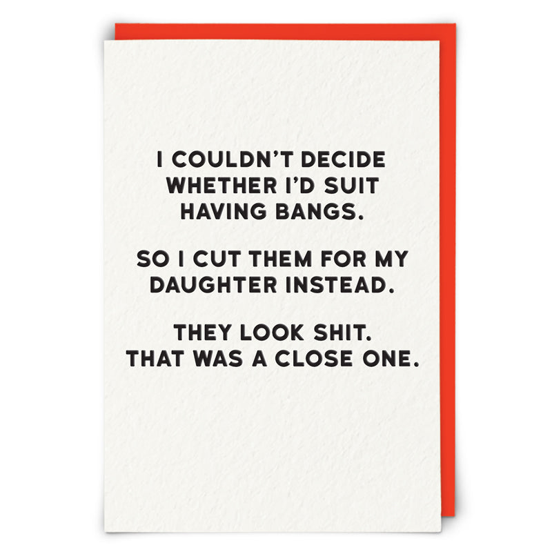 Bangs Blank Humour Card