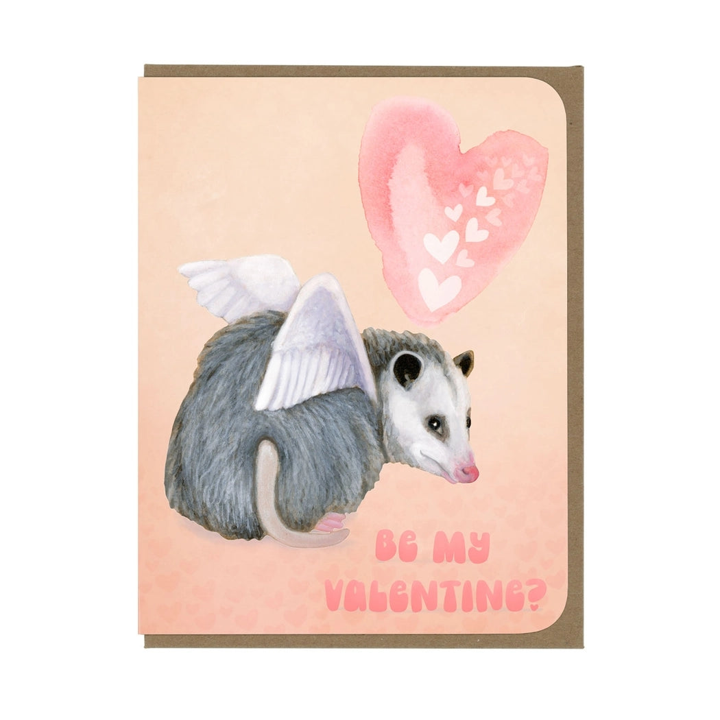 Bashful Winged Possum Valentine's Day Card