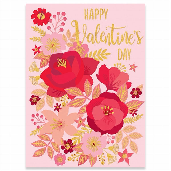 Gold Leaves Valentine's Day Card