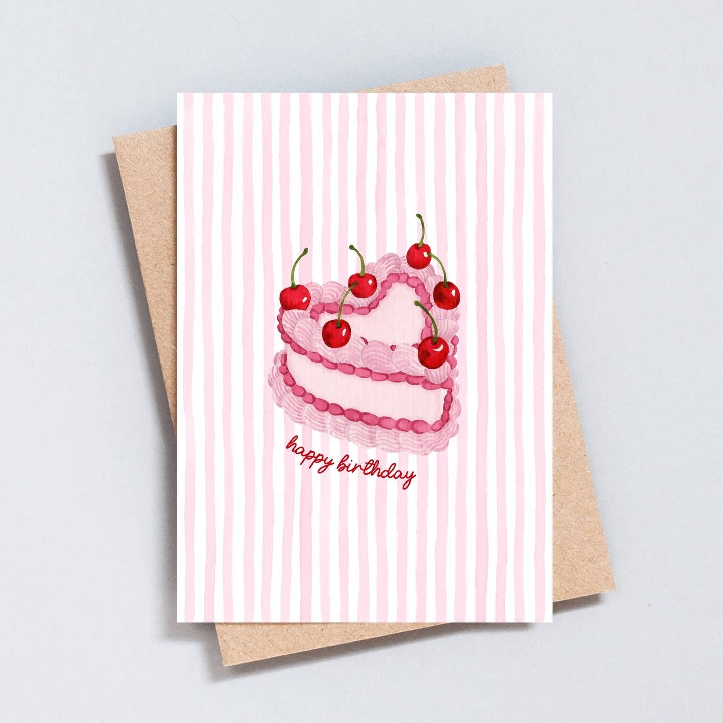 Cherry Cake Birthday Card