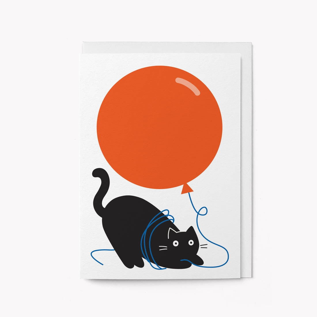 Cat And Balloon Birthday Card