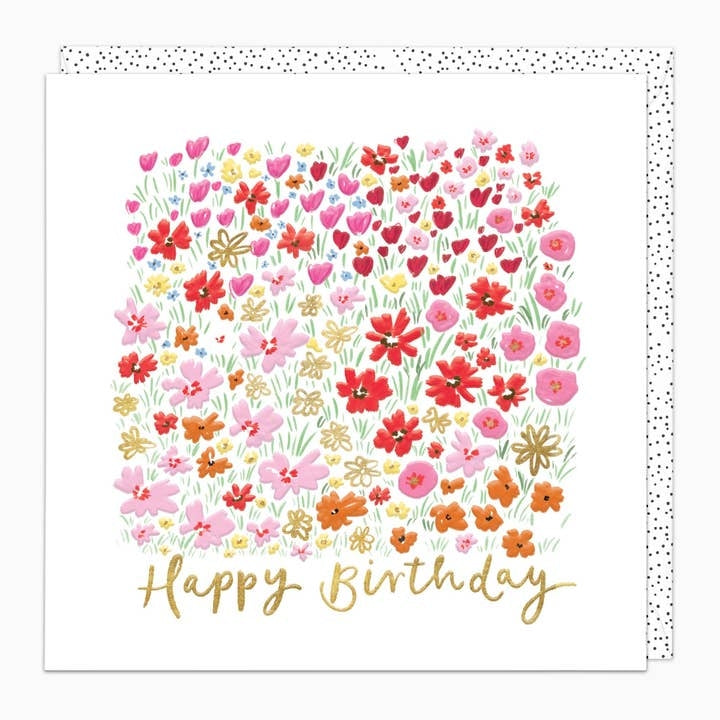 Pink Meadow Birthday Card