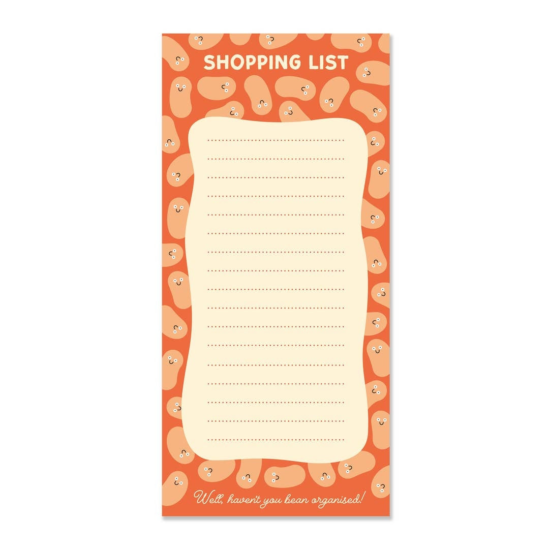 Bean Shopping Notepad