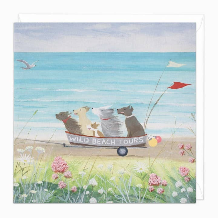 Wild Beach Tours Blank Art Card
