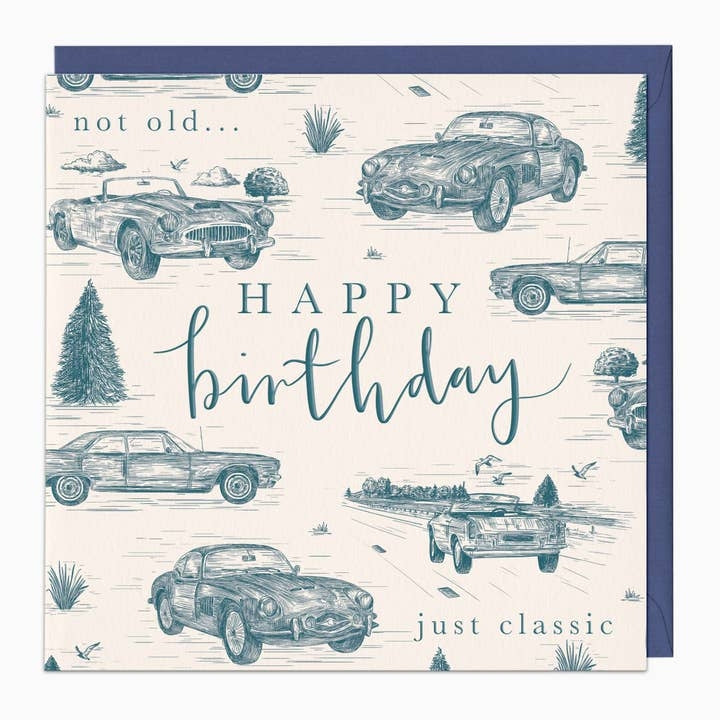 Classic Cars Birthday Card